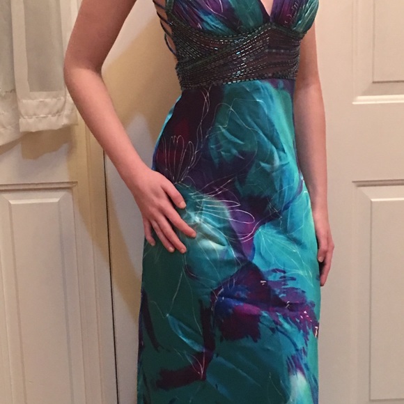 - Prom Dress Formal Pageant blue long dress - Picture 2 of 6